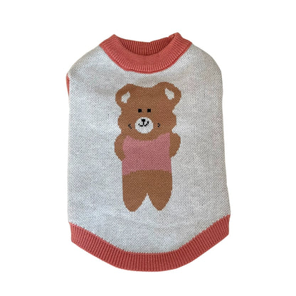 Pet Clothes Fall and Winter New Arrival Bear Thick Warm Sweater Teddy Bichon Dog Cat Elastic Knitting Vest