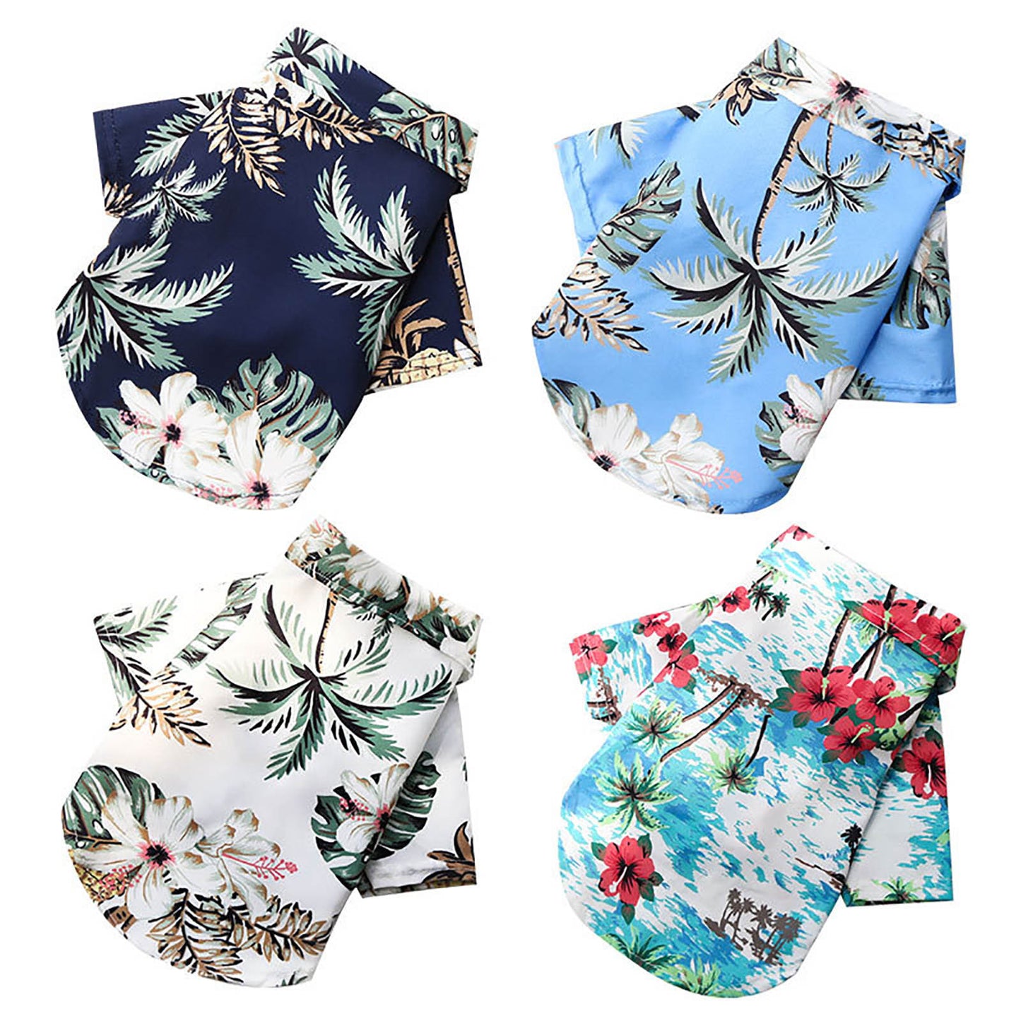 Pet Summer Cotton Shirts Hawaii Style Floral Pattern Dog Shirt Hawaiian Printed Puppy Doggie Shirt Beach Breathable Cool Clothes