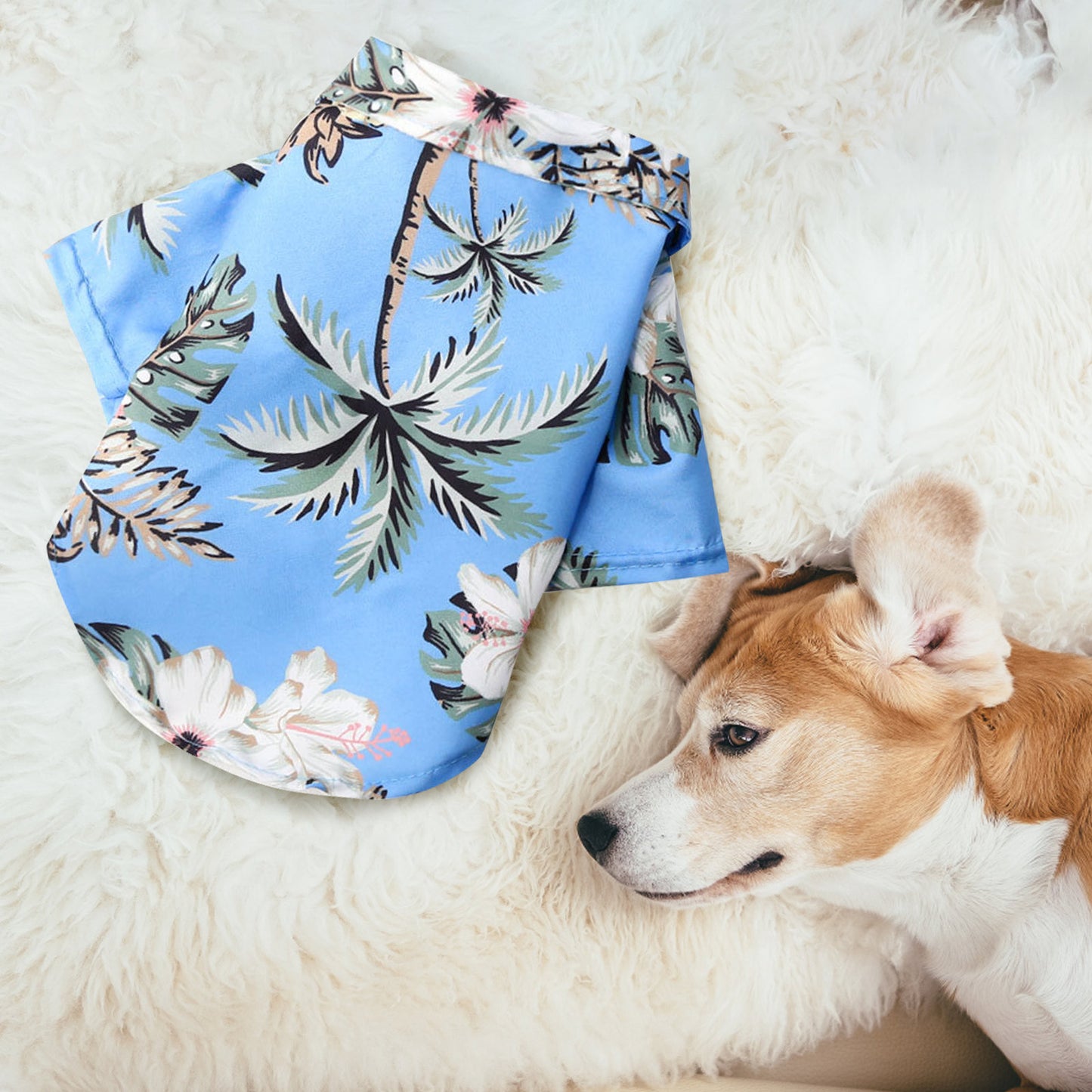 Pet Summer Cotton Shirts Hawaii Style Floral Pattern Dog Shirt Hawaiian Printed Puppy Doggie Shirt Beach Breathable Cool Clothes