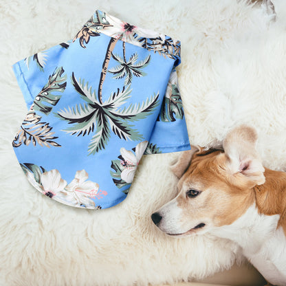 Pet Summer Cotton Shirts Hawaii Style Floral Pattern Dog Shirt Hawaiian Printed Puppy Doggie Shirt Beach Breathable Cool Clothes