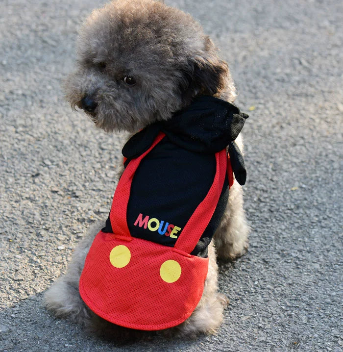 Pet Clothes Thin Summer Clothing Breathable Sun Protection Teddy Vest Dog Mesh Grid Mickey Panda Pet Costume